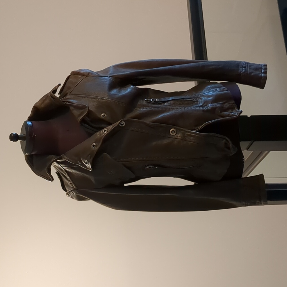 GLORY 21st ITALY Olive Green Lamb Leather Jacket - 40